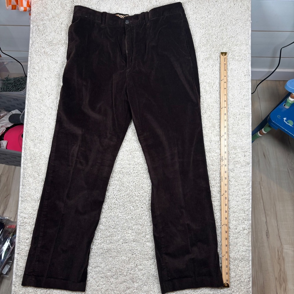 Tre Vero Mens‎ Brown Corduroy Pants Size 38x32 Straight Leg Casual Dress